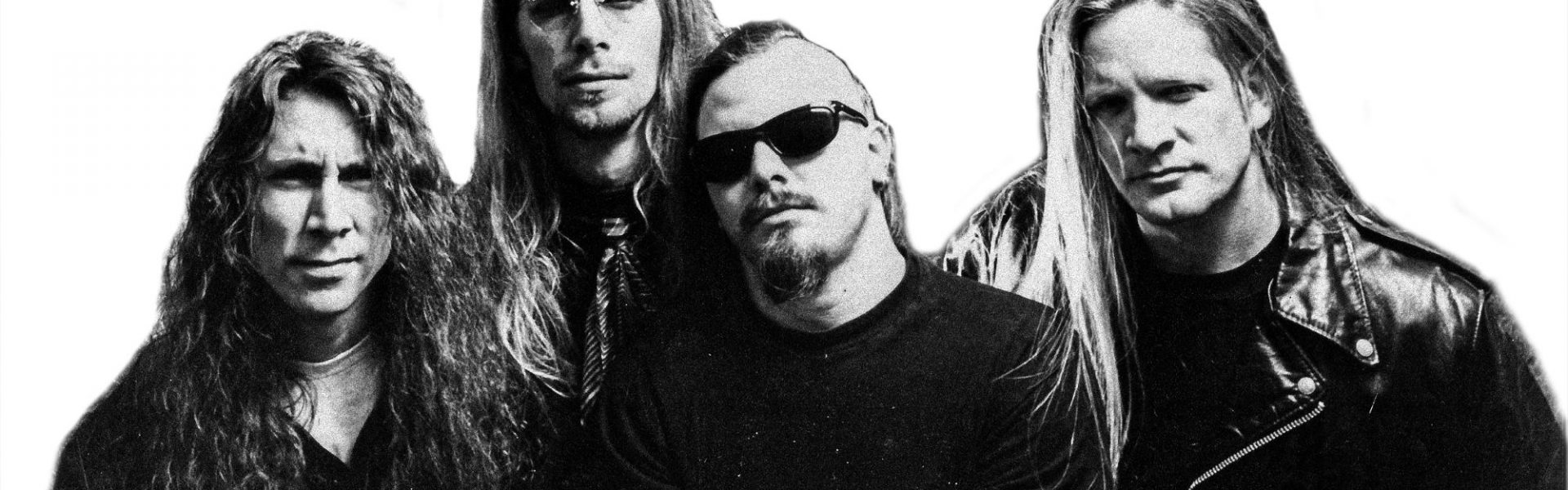 Black and white photo of the band Galactic Cowboys