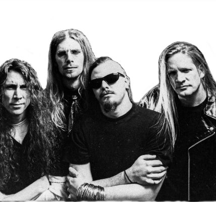 Black and white photo of the band Galactic Cowboys